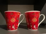 Ritzenhoff mokken / bekerw kerst 2x, Ophalen of Verzenden, Zo goed als nieuw, Overige stijlen, Kop(pen) en/of Schotel(s)