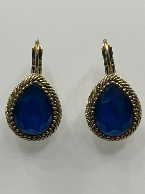 Prachtige Camps en Camps blauwe druppel oorbellen, Sieraden, Tassen en Uiterlijk, Kettinghangers, Zo goed als nieuw, Overige materialen