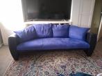 Leolux zwart met lavendel blauw, Huis en Inrichting, Leer, 75 tot 100 cm, Zo goed als nieuw, Ophalen