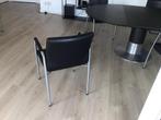 4 Leolux Design Stoelen - Zwart Leer, Huis en Inrichting, Ophalen, Zwart, Leer, Zo goed als nieuw