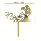 Taartdeco Bride To Be (2 voor €10 incl verz!!), Ophalen of Verzenden, Nieuw, Versiering, Geboorte of Huwelijk