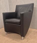 Leolux zwart lederen fauteuil – ontwerp Jan Armgardt, Ophalen, Zwart, Leer, N.v.t