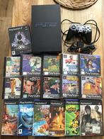 Playstation 2, Verzenden, Zwart, Met 1 controller, Gebruikt