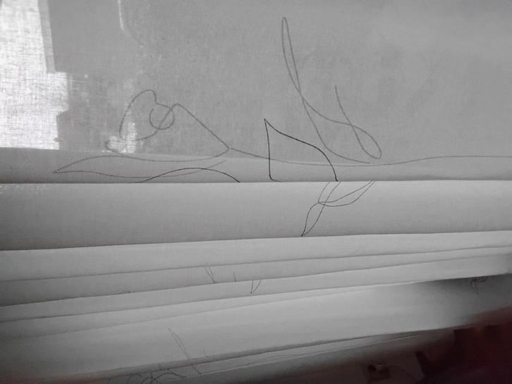 Inbetween vitrage, Huis en Inrichting, Stoffering | Gordijnen en Lamellen, Zo goed als nieuw, 200 cm of meer, 200 cm of meer, Wit