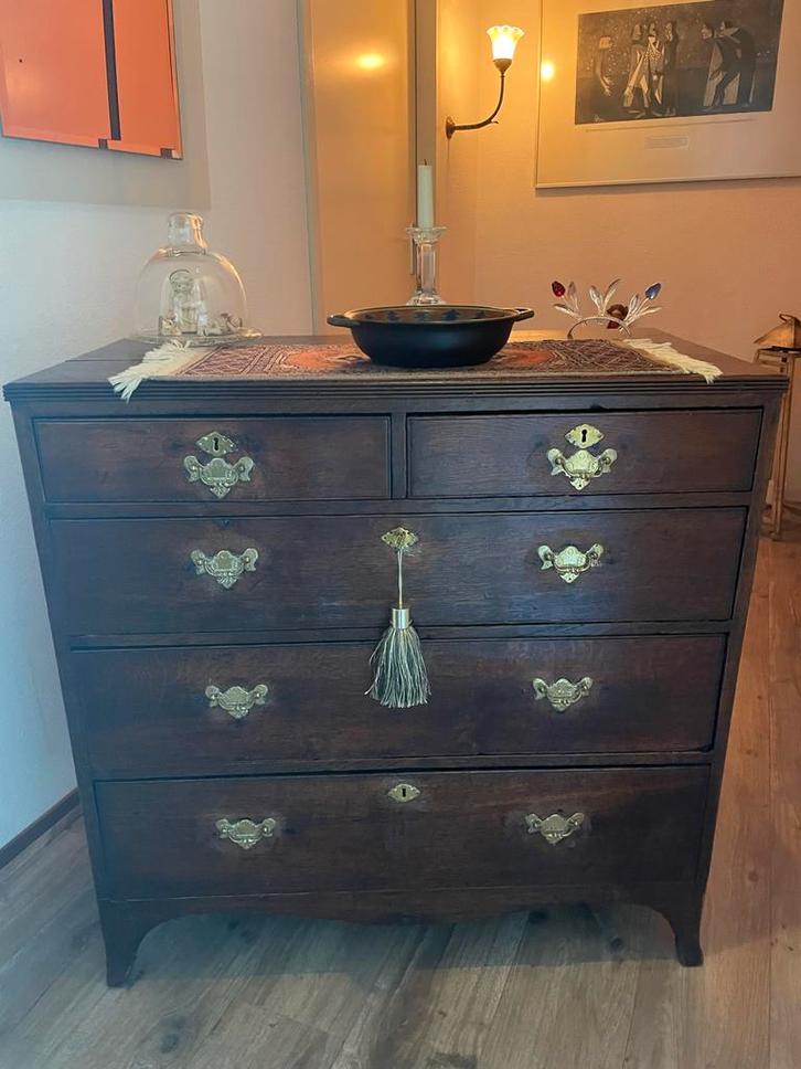 Antieke houten ladekast, Antiek en Kunst, Antiek | Meubels | Kasten, Ophalen