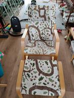 Ikea Poang schommelstoel met voetenbank, Ophalen, Hout, Gebruikt, Wit