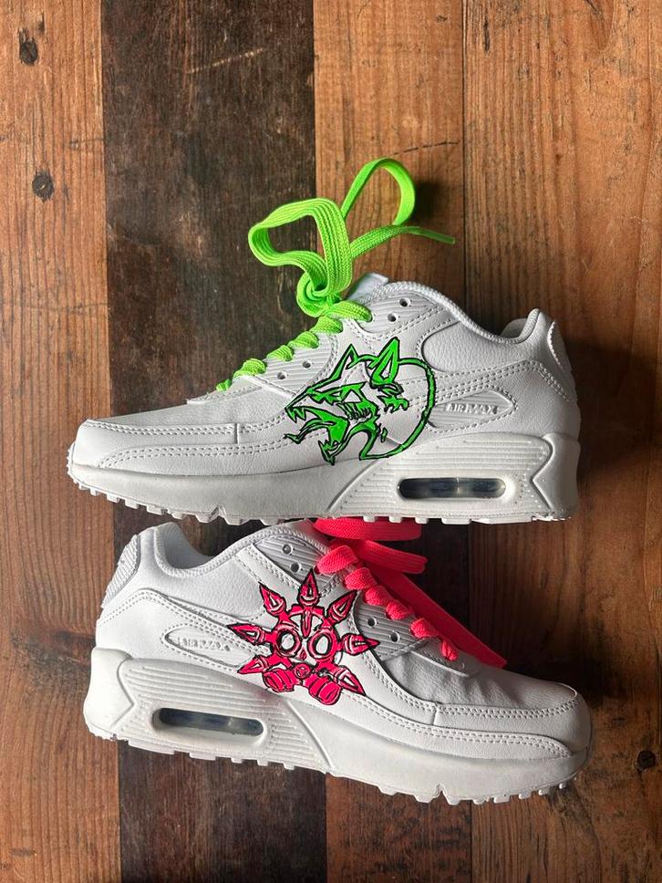 Nike Air Max 90 Custom - Maat 36, Kleding | Dames, Schoenen, Zo goed als nieuw, Sneakers of Gympen, Wit, Ophalen of Verzenden