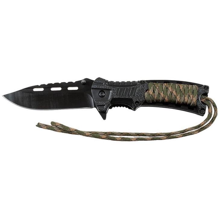 Fox Outdoor - "Jungle" Zakmes met vuurstarter - Zwart Lemmet, Verzamelen, Militaria | Algemeen, Landmacht, Mes of Dolk, Nederland