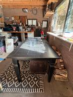 Zwarte Eettafel/Werktafel 90x200 cm, Huis en Inrichting, Tafels | Eettafels, Gebruikt, Vijf personen of meer, 150 tot 200 cm, Rechthoekig