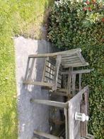 4 hardhouten tuinstoelen., Tuin en Terras, Ophalen, Gebruikt, Rechthoekig, Hout