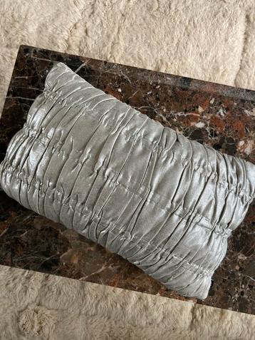 HK Living Zilveren Kussen 40x25 - Zo Goed Als Nieuw! beschikbaar voor biedingen