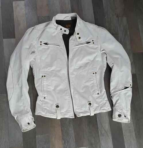 G-STAR RAW jas / motorjack, Kleding | Dames, Jassen | Zomer, Gedragen, Maat 36 (S), Wit, Ophalen of Verzenden