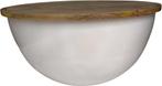 Salontafel Rond Wit - Industrieel Design Mangohout 88 cm, Ophalen of Verzenden, Nieuw, Rond, Hout