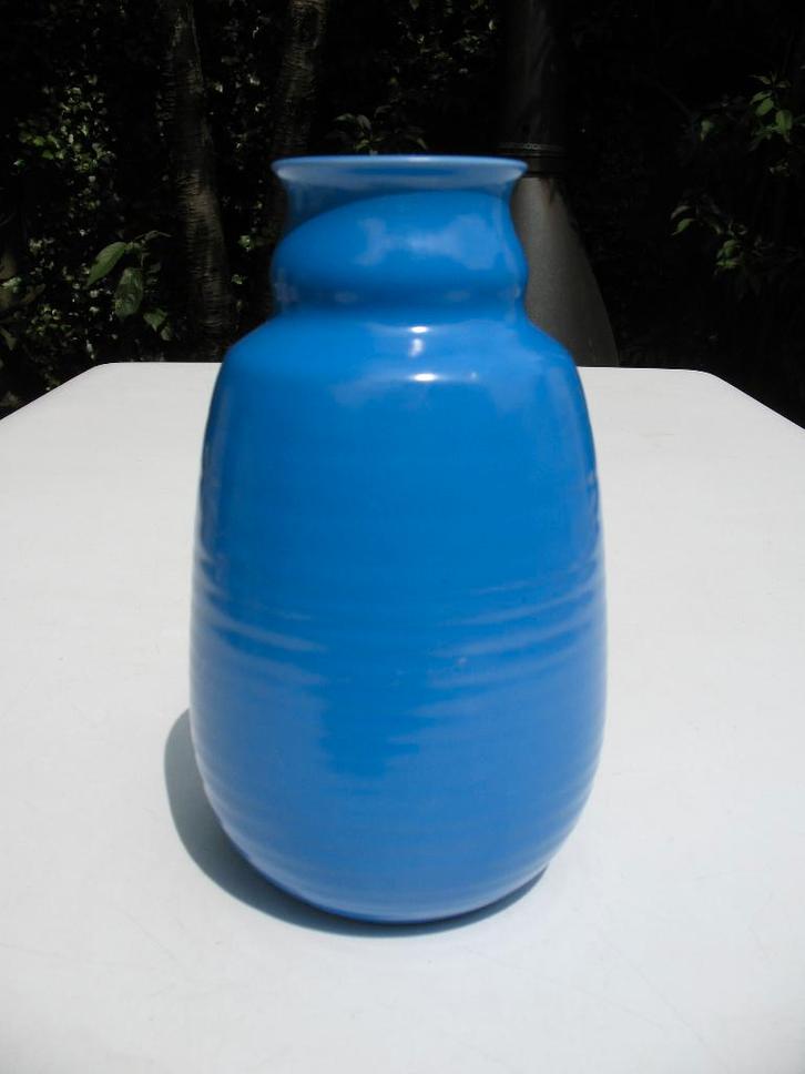 Plateelfabriek Schoonhoven mooie grote blauwe vaas., Antiek en Kunst, Antiek | Keramiek en Aardewerk, Ophalen of Verzenden