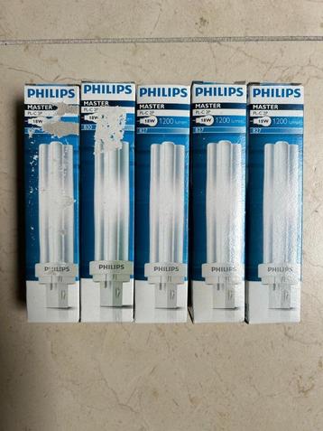 5x Philips MASTER PL-C 18W 1.200 lumen Warm Wit 2 Pin G24q-2 beschikbaar voor biedingen