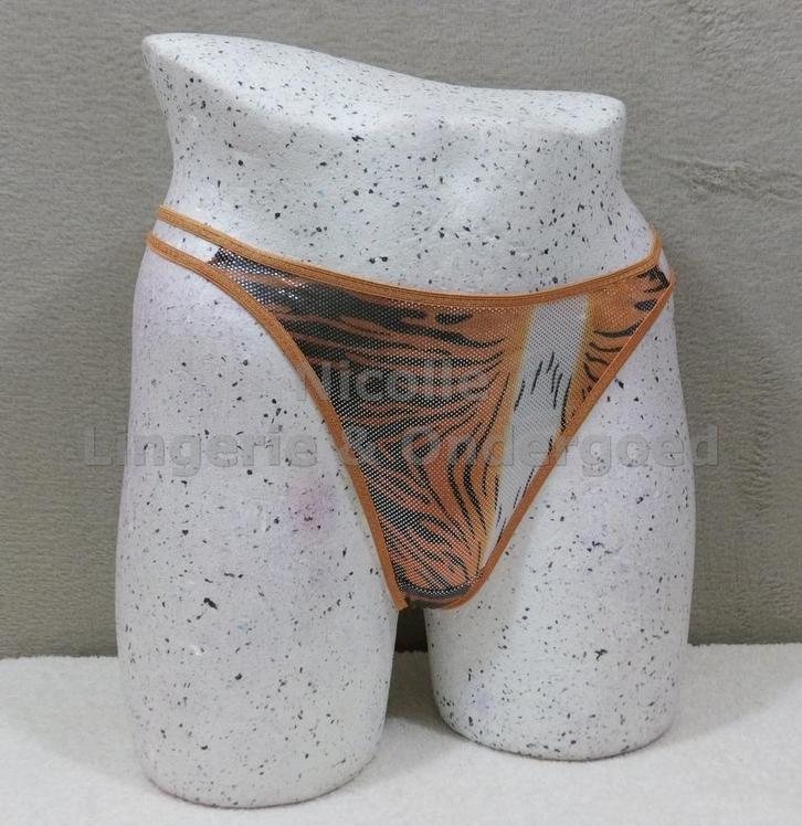 String Tijger maat S en M (373), Kleding | Dames, Ondergoed en Lingerie, String, Bruin, Ophalen of Verzenden