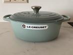 Le creuset 29 cm ovale pan, sea salt, 4,7 lt, nieuw, Huis en Inrichting, Gietijzer, Nieuw, Ophalen of Verzenden, Keramische plaat