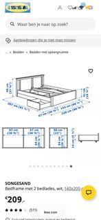 Compleet bed 140x200 met comfortabel matras en beschermer, Huis en Inrichting, Slaapkamer | Bedden, Ophalen, Overige materialen