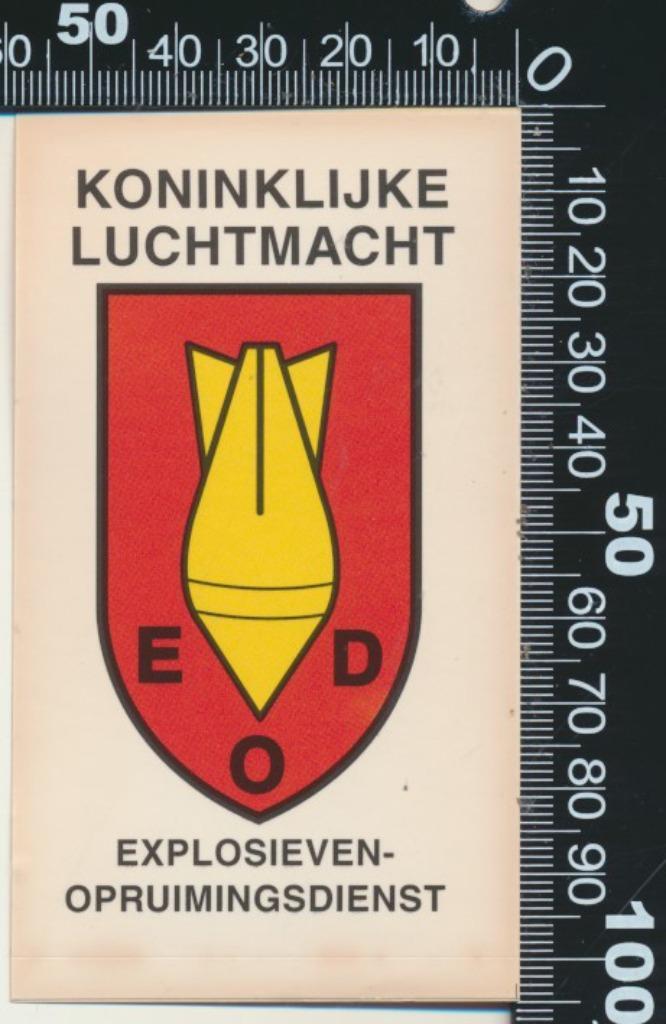 Sticker: Koninklijke Landmacht - Explosieven Opruimings Dien, Verzamelen, Stickers, Zo goed als nieuw, Bedrijf of Vereniging, Ophalen of Verzenden