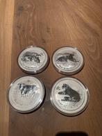 4x 1/2 kg lunar 2x mouse 1x tiger 1x Ox, Ophalen of Verzenden, Zilver