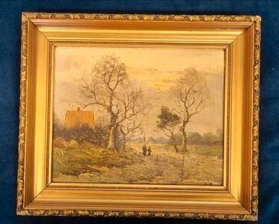 Olieverf schilderijtje, Antiek en Kunst, Kunst | Schilderijen | Klassiek, Ophalen of Verzenden