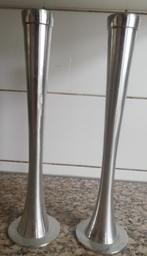 Kandelaar. 2 ranke RVS kandelaars. 27 cm., Ophalen, Overige kleuren, 25 tot 50 cm, Zo goed als nieuw