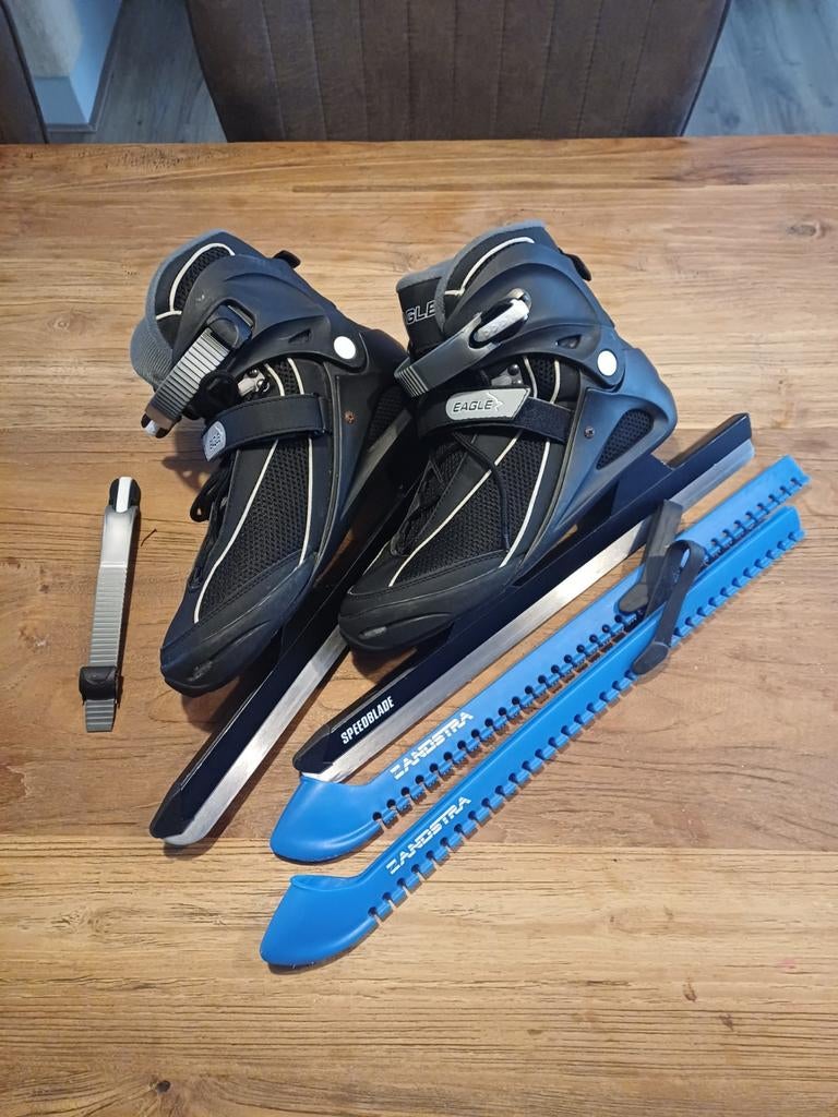Nette Eagle norenschaatsen maat 45 met beschermers, Gebruikt, Noren, Ophalen, Overige merken