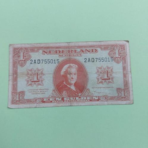 1 gulden muntbiljet uit 1945. ZFR, Postzegels en Munten, Bankbiljetten | Nederland, Los biljet, 1 gulden, Ophalen of Verzenden