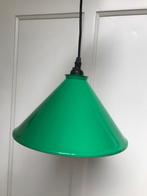 Vintage hanglamp - groen metaal, Gebruikt, Vintage, Ophalen of Verzenden, Metaal