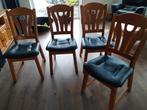 Compacte blank eiken eethoek inclusief stoelen, 50 tot 100 cm, 100 tot 150 cm, Rechthoekig, Zo goed als nieuw