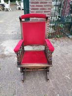 Engelse schommelstoel, zgn. rockingchair, rode velours., Ophalen