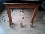Hanglamp  3 lampen messing met rookglas, Ophalen, Zo goed als nieuw, Minder dan 50 cm