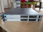 2x HP 3800-24SFP-2SFP+ switch met stacking module, Ophalen, Gebruikt