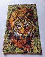Vintage handgeknoopt wandkleed Tijger, Ophalen, Gebruikt