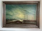 Herman Wijngaard: Klassiek Havengezicht Olieverfschilderij, Ophalen