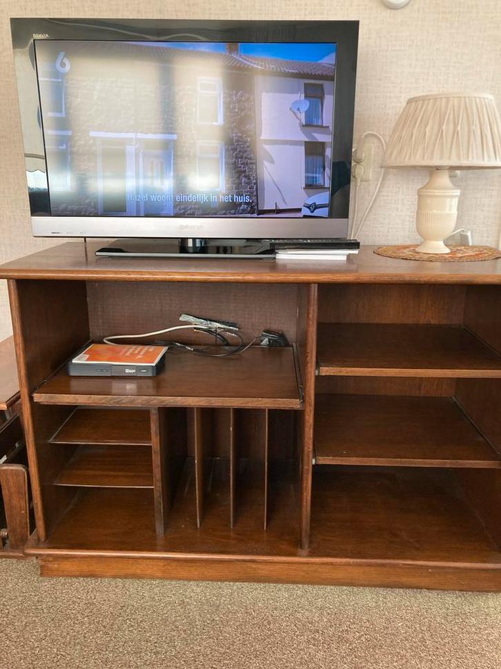 Eikenhouten TV-meubel / LP kast - Amsterdam, Huis en Inrichting, Kasten | Televisiemeubels, Gebruikt, Minder dan 100 cm, 100 tot 150 cm