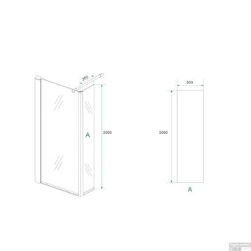 Douche zijwand met hoekprofiel  beschikbaar voor biedingen