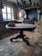 Oude teakhouten tafel/eettafel rond 140x77h., Antiek en Kunst, Antiek | Meubels | Tafels, Ophalen