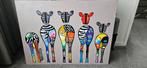 Kleurrijk Zebra Schilderij 90x120cm, Ophalen