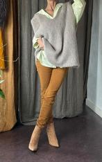 Mooie poplin katoen blouse vib groengeel krijtstreepje 38, Ophalen of Verzenden, Zo goed als nieuw, Maat 38/40 (M)