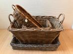 4 x prachtige rieten mand / dienblad, Ophalen of Verzenden, Zo goed als nieuw, Rechthoekig, Riet