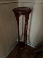 Houten plantentafel met gedraaide poten, Ophalen, Rond, Minder dan 50 cm, Zo goed als nieuw