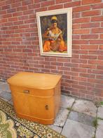 Vintage nachtkastje teak/fineer, Gebruikt, Ophalen of Verzenden, 45 tot 65 cm, Minder dan 55 cm