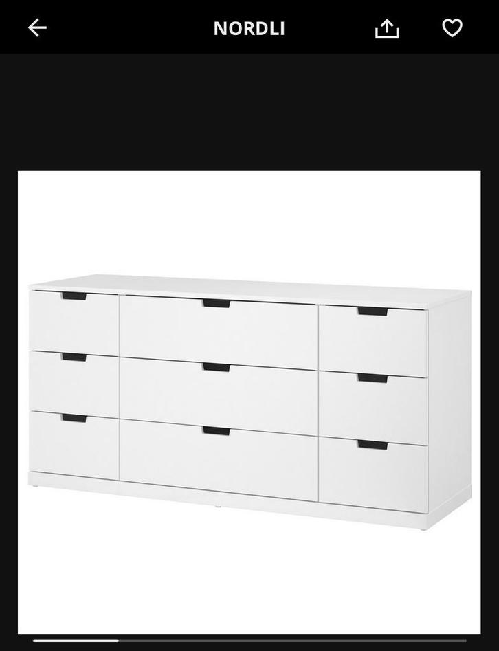 IKEA ladekast (lade kast) NORDLI 160x76x47, Huis en Inrichting, Kasten | Ladekasten, Zo goed als nieuw, Minder dan 100 cm, 150 tot 200 cm