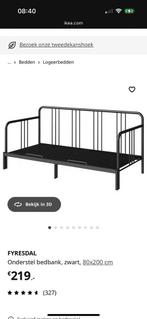 Fyresdal uitschuifbed Ikea zwart, Huis en Inrichting, Ophalen, Eenpersoons, Zwart, Zo goed als nieuw
