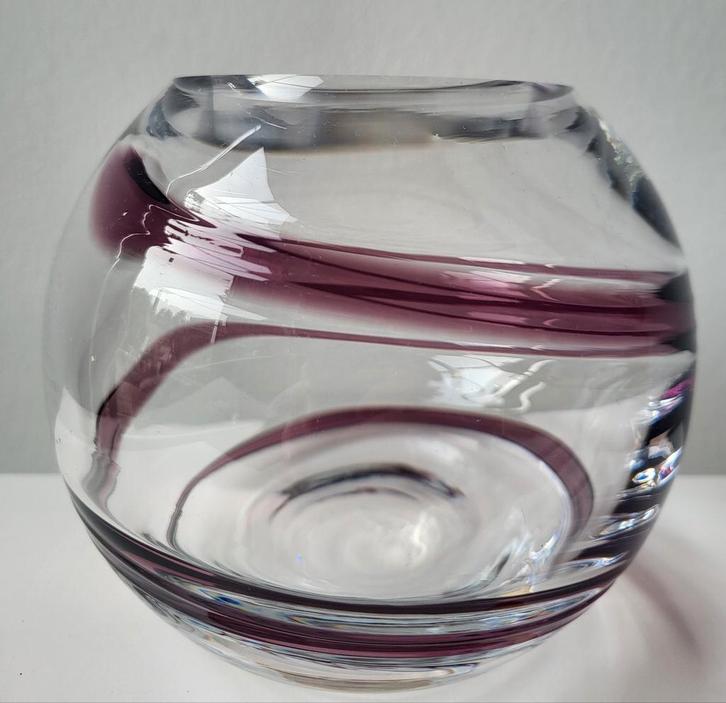 Paarse Swirl vaas glas, Antiek en Kunst, Antiek | Glas en Kristal, Ophalen of Verzenden