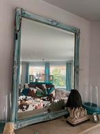 Grote facet spiegel barok lijst turquoise 110x90 cm, Ophalen, Zo goed als nieuw, Rechthoekig, Minder dan 100 cm