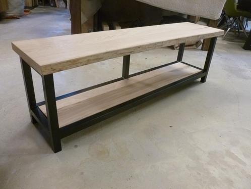 Boomstam eiken tv-meubel van 220cm, Huis en Inrichting, Kasten | Televisiemeubels, Nieuw, Minder dan 100 cm, 200 cm of meer, 25 tot 50 cm