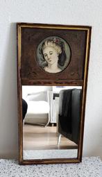 Antiek schilderij / paneel met spiegel, Antiek en Kunst, Kunst | Schilderijen | Klassiek, Ophalen of Verzenden