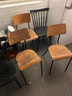 Mooie Vintage stoelen, Vijf, Zes of meer stoelen, Gebruikt, Ophalen of Verzenden, Bruin
